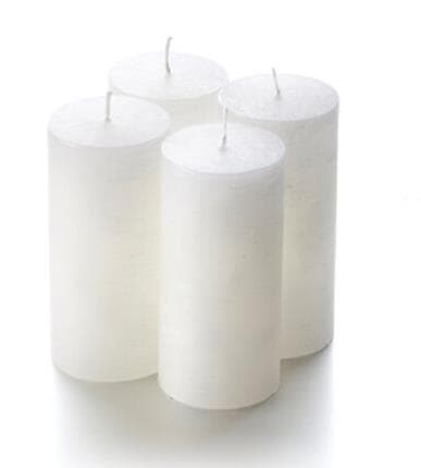 Candele a colonna, Ø 50 mm x 100 mm, bianche