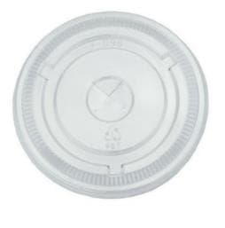 Couvercle plat rPET, avec fente transversale, Ø 95 mm, pour Clear Cup Art.No.