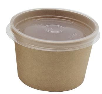 Tazza rotonda in cartone kraft marrone, 235 ml, ø 96 mm, altezza 60 mm, interno