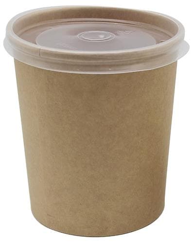 Tazza rotonda in cartone kraft marrone, 475 ml, ø 96 mm, altezza 97 mm, interno