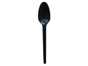 Kaffeelöffel aus Bio-Plastik CPLA schwarz, Länge 12.5 cm