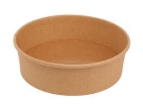 Feinkostbecher, Kraftkarton braun rund, ø 130 mm, Höhe 47 mm, 360 ml,
