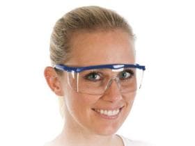 Occhiali di sicurezza universali, blu, antiappannamento, lunghezza regolabile
