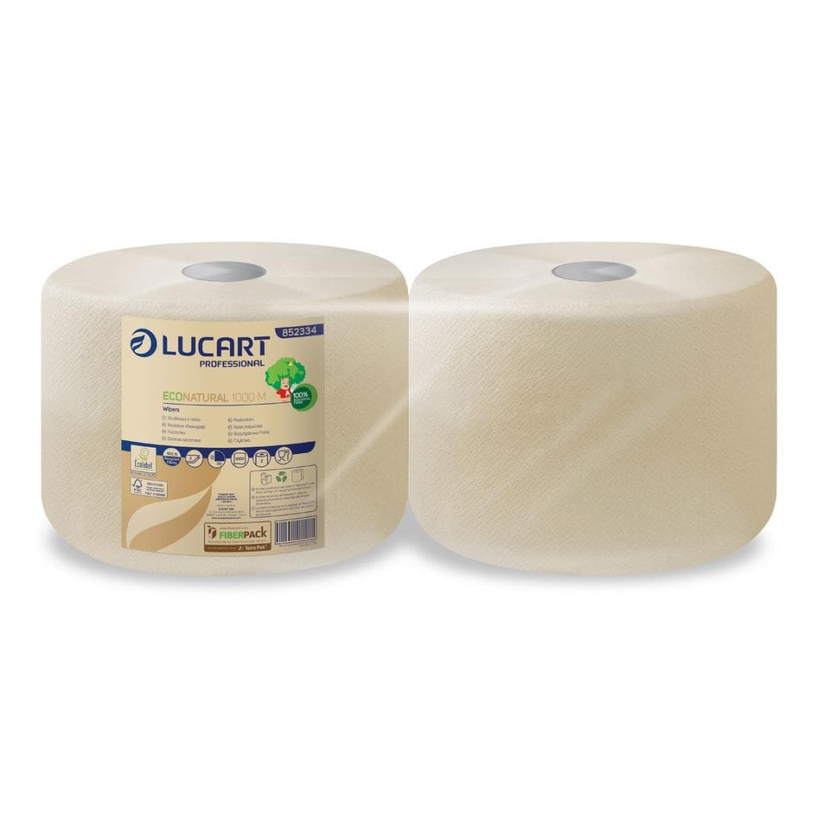Rouleaux de chiffons de nettoyage ECO Natural 1000, carton de boisson 100 % recyclé, 2 plis,