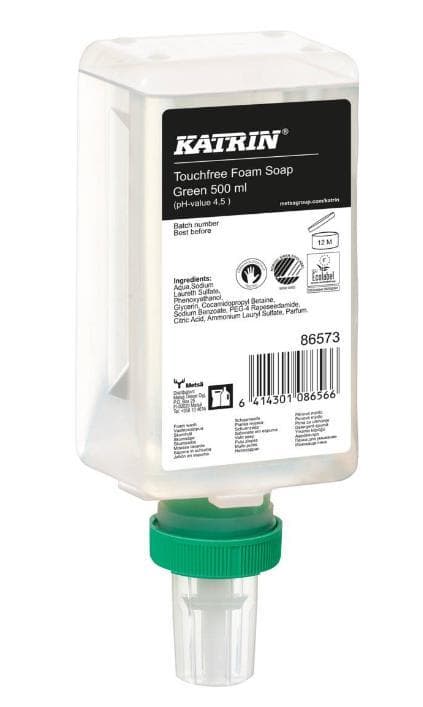 Schiuma lavamani Katrin 0,5 litri, verde per dispenser Katrin Touchfree