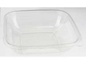 Insalatiera quadrata, 1000 ml, 192 x 192 x 53 mm, in rPET trasparente,