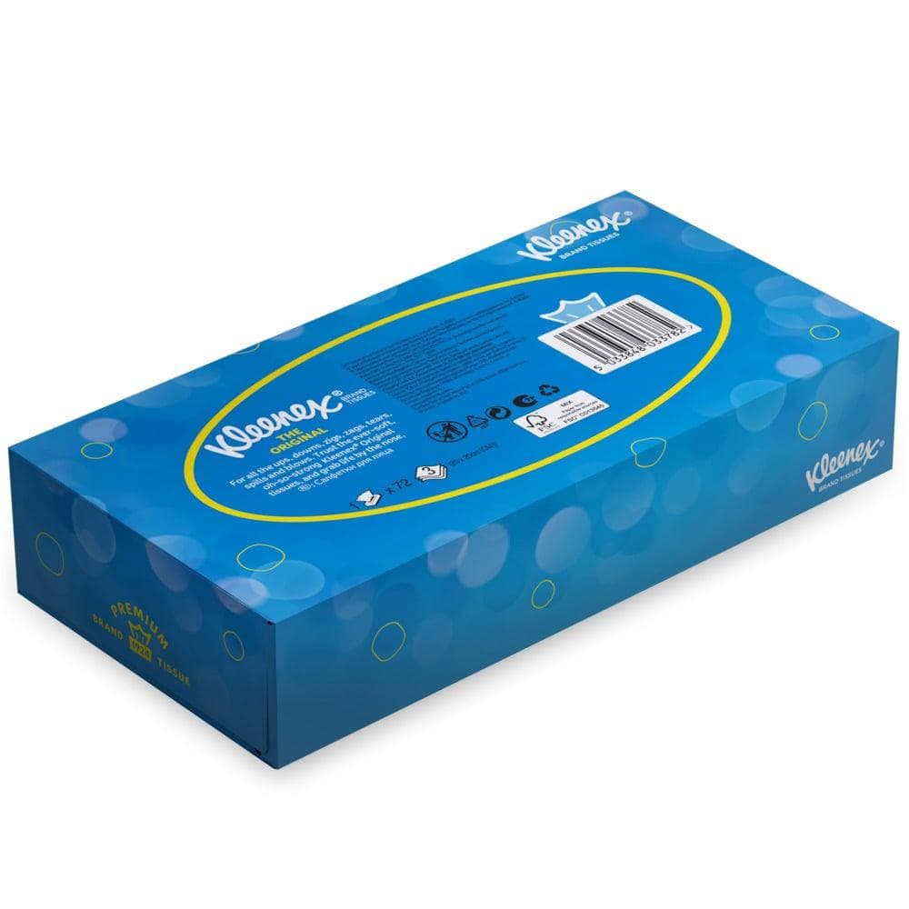 Fazzoletti cosmetici Kleenex bianchi a 3 veli, 100% cellulosa, 20 x 20 cm