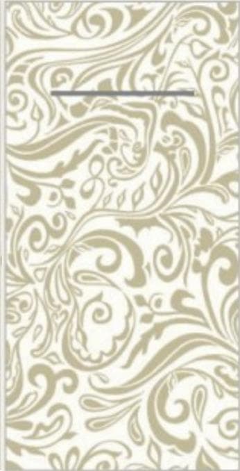 Serviette de table en Airlaid 65 g/m², 40x40 cm, pliage 1/8, "LIAS" champagne/marron clair