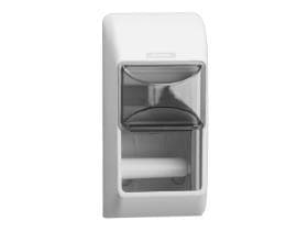 Distributore di carta igienica Katrin, plastica bianca, 300 x 145 x 145 mm, per
