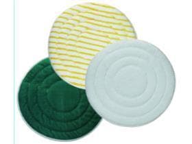 Tampons en microfibre, ø 16'' = 406 mm, blancs pour le nettoyage des revêtements de sol textiles,