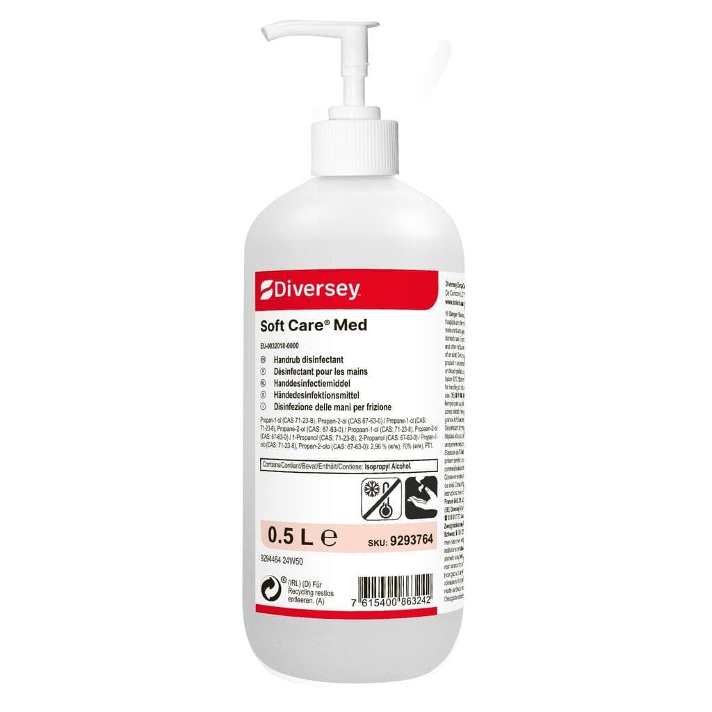 Désinfectant pour les mains, sans parfum ni colorant, à base d'alcool, 500 ml