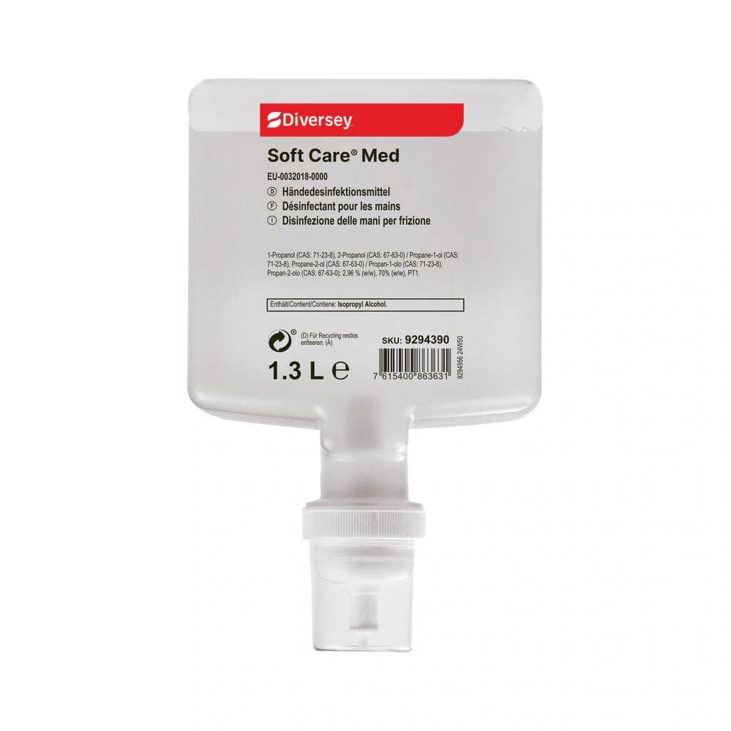 Désinfectant pour les mains, sans parfum ni colorant, à base d'alcool, 4 x 1,3 L