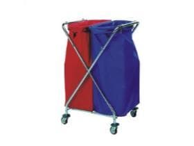Carrello per rifiuti Stabil X II, pieghevole, telaio di base zincato lucido con