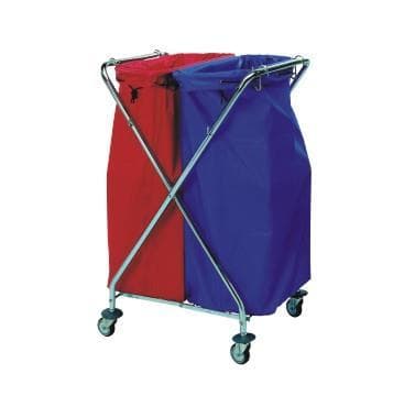 Carrello per rifiuti Stabil X II, pieghevole, telaio di base zincato lucido con