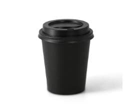 Kaffeebecher schwarz 240 ml / 8oz  schwarz, aus Pappe,