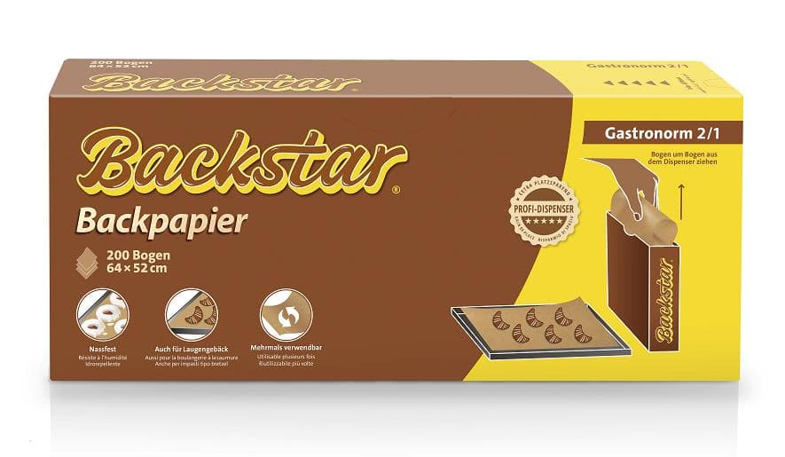 Backstar 200 feuilles professionnelles, papier sulfurisé Gastronorm 2/1, 64 x 52 cm, marron,