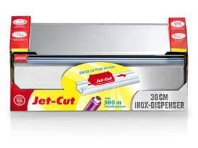 Distributore Jet-Cut Inox da 30 cm con 1 rotolo di pellicola trasparente in PVC