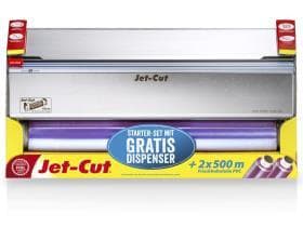 Set base Jet-Cut Inox da 45 cm con 2 rotoli di pellicola trasparente