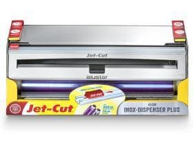 Distributore Jet-Cut Inox Plus da 45 cm con 1 rotolo di pellicola trasparente e foglio di alluminio