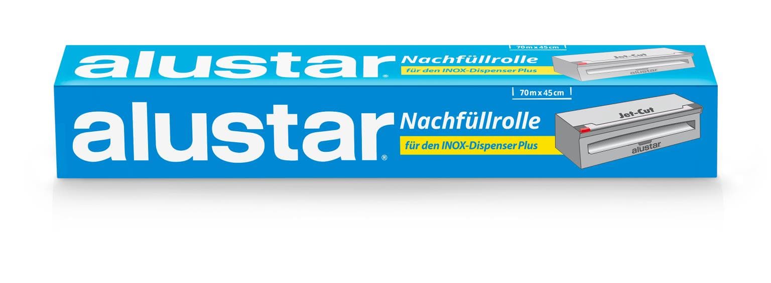 Rotolo di ricarica in alluminio Jet-Cut da 45 cm x 70 m per dispenser Jet-Cut Inox
