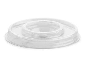 Deckel aus rPET transparent, ø 93 mm mit Kreuzschlitz, passend zu Trinkbecher