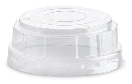 Couvercle de pot en rPET transparent, ø 90 mm hauteur 33 mm, plat sur le dessus, compatible avec