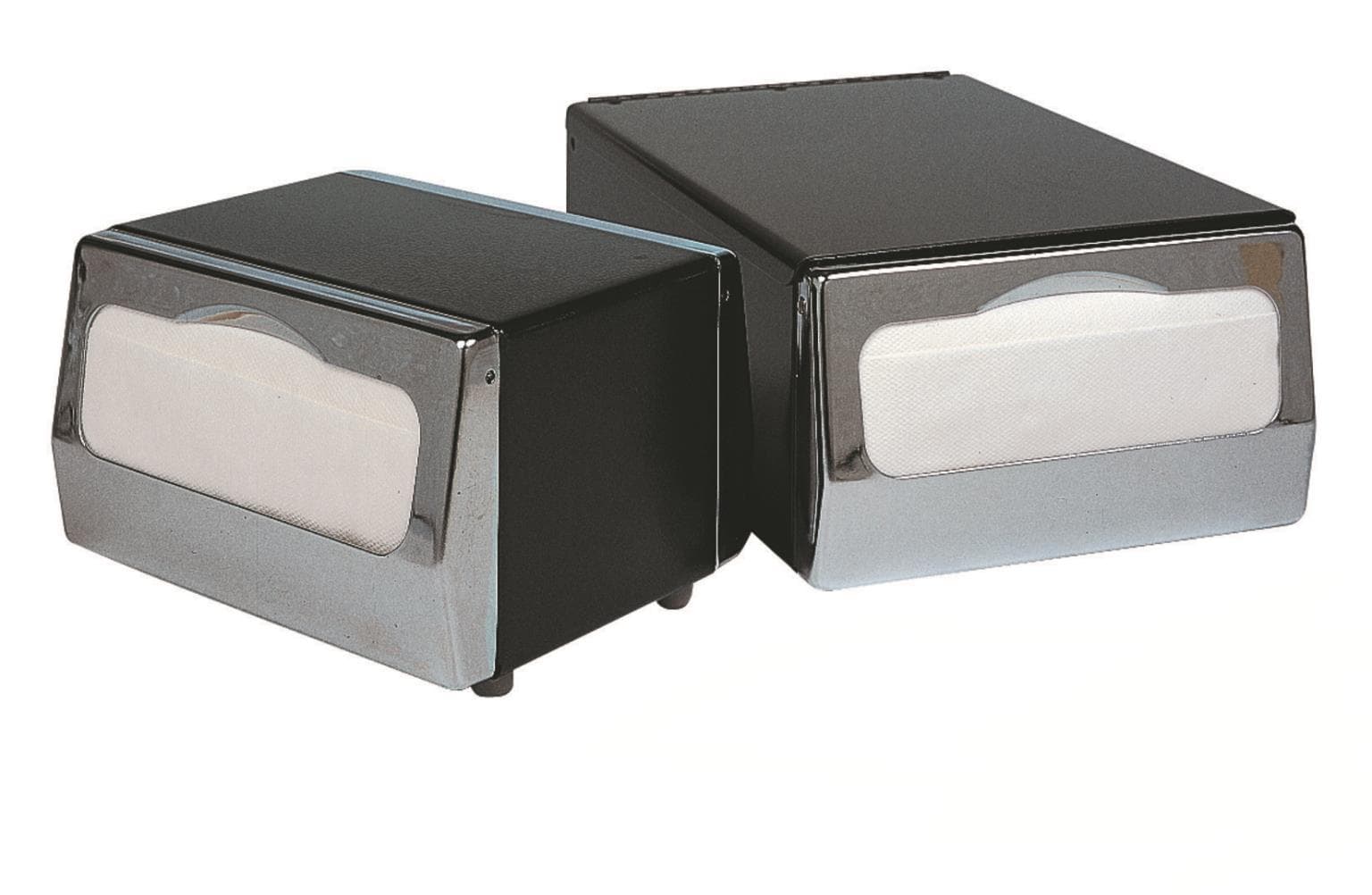 Distributore da tavolo per tovaglioli 32 x 33 cm grigio opaco metallico, per 150 tovaglioli