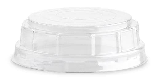Couvercle de bac en rPET transparent, hauteur de 107 mm, diamètre de 33 mm, plat sur le dessus, compatible avec