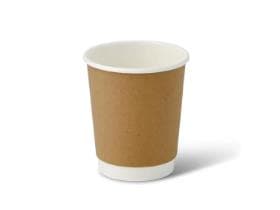 Kaffeebecher aus Pappe, 2 dl, aussen braun, innen weiss, doppelwandig,