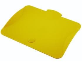 Coperchio resistente in plastica gialla per chiudere i secchi di panno.
