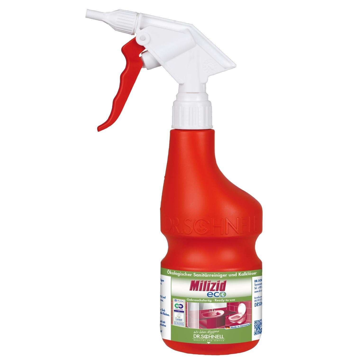 Spruzzatore manuale MILIZID ECO, rosso 600 ml, con ugello schiumogeno, vuoto