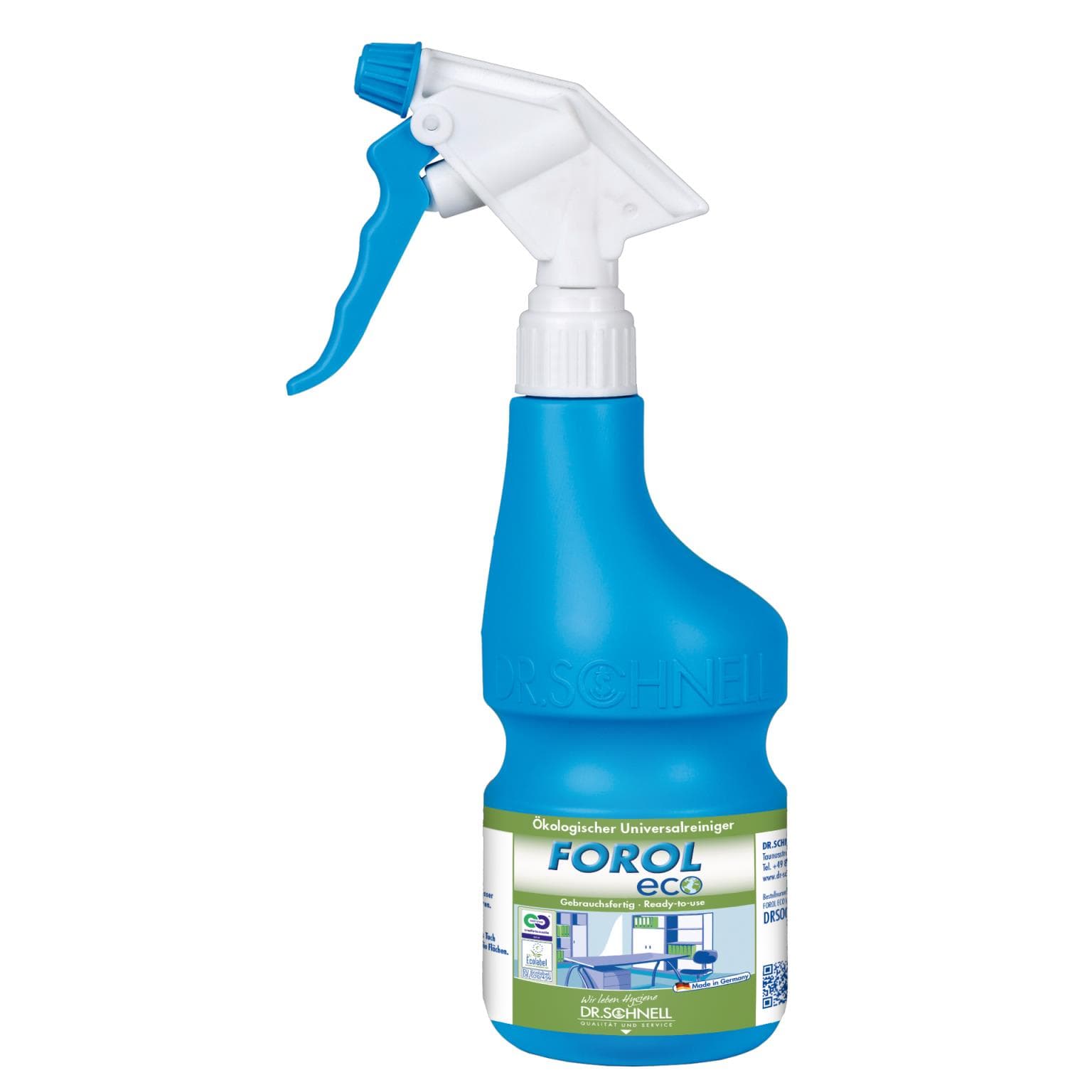 Pulvérisateur à main FOROL ECO, bleu 600 ml, avec buse à mousse, vide