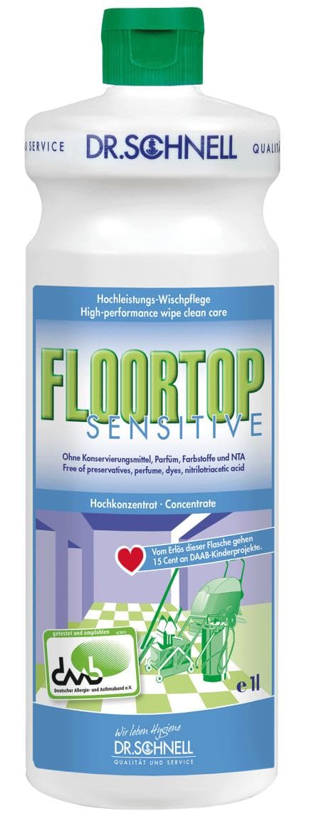 FLOORTOP Sensitive, cura con salviette, pulisce e si prende cura in un solo passaggio