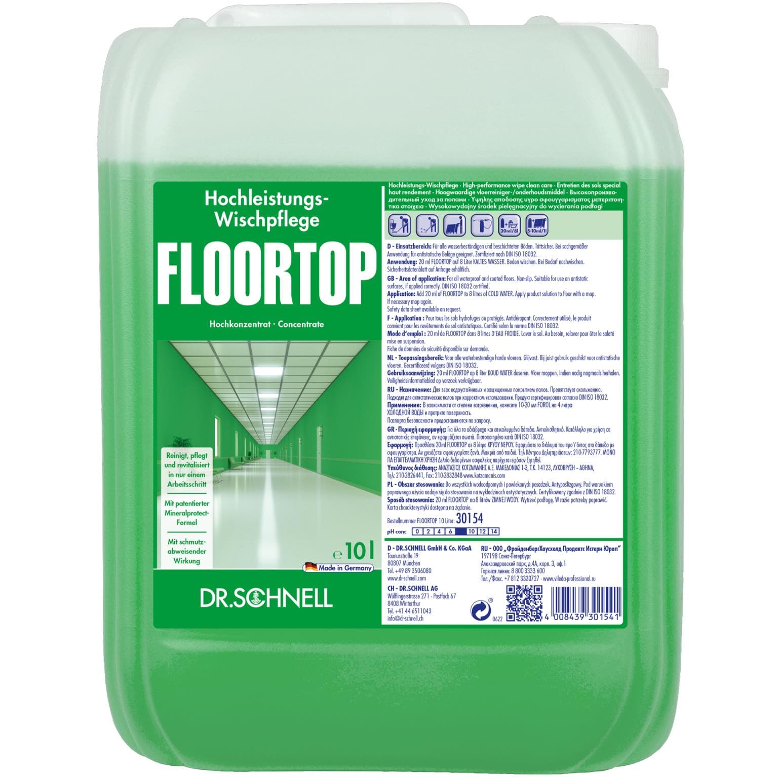 FLOORTOP, cura del pavimento, pulisce e si prende cura in un solo passaggio