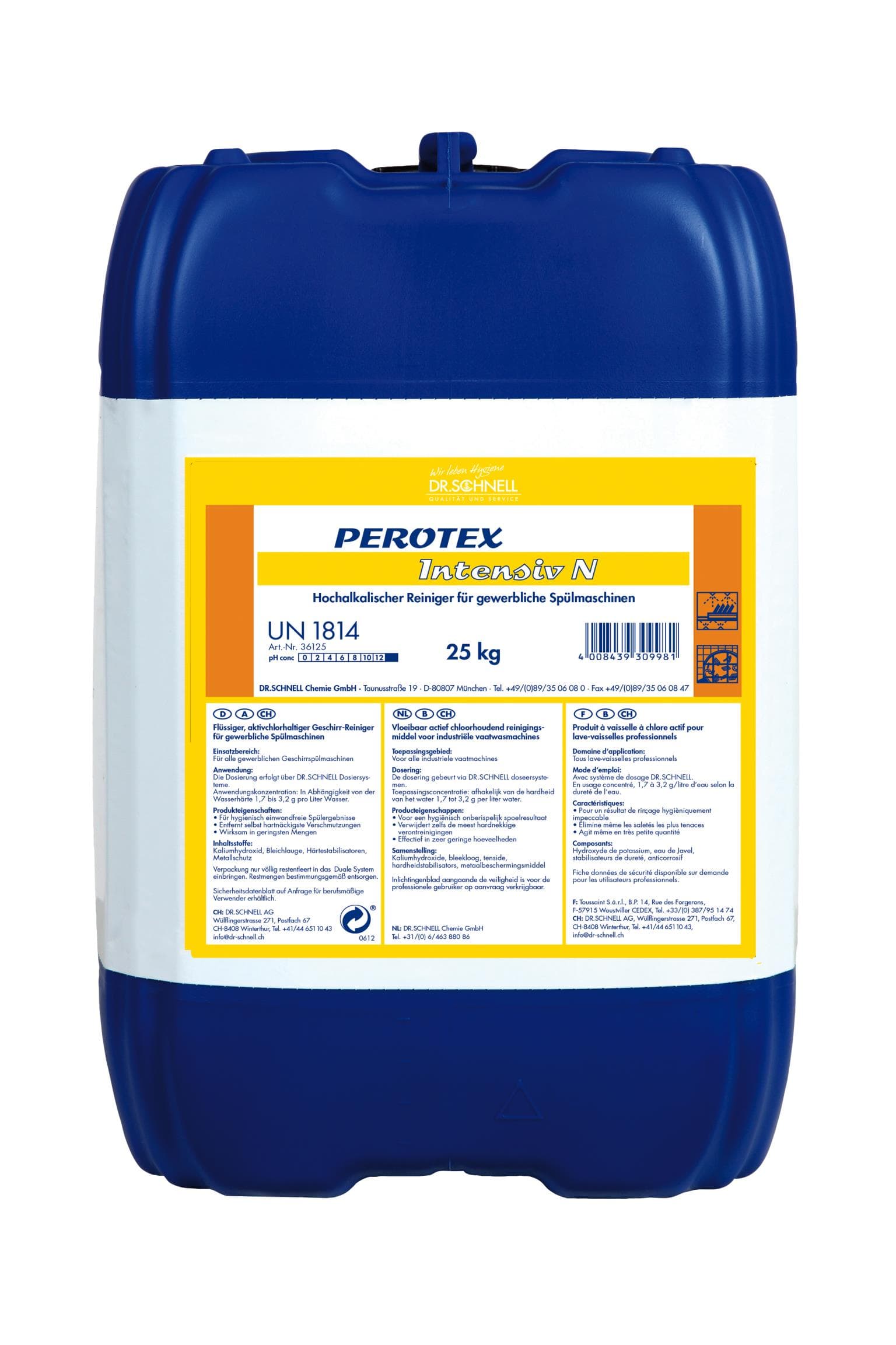 Perotex Intensiv N, detersivo per piatti a base di cloro, per lavaggio medio