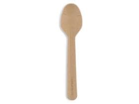 Cucchiai di cartone per caffè, lunghezza 11,5 cm, marroni, resistenti, neutri al sapore.