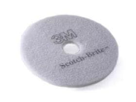 Superpad 3M Scotch-Brite, ø12'' = 305 mm blanc, en fibres polyester de haute qualité