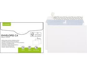 Buste Q-CONNECT C4, con chiusura adesiva, senza finestra.