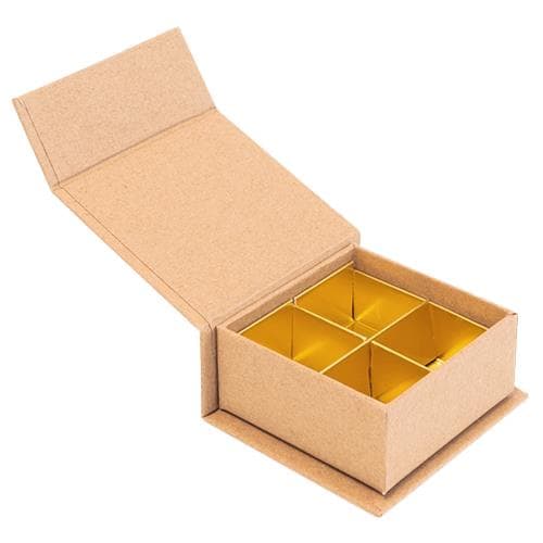 Luxbox avec fermeture magnétique, Kraft 65x65/20mm, livrée debout