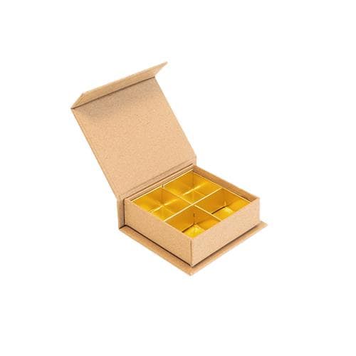 Luxbox avec fermeture magnétique, Kraft 65x65/30mm, livrée debout