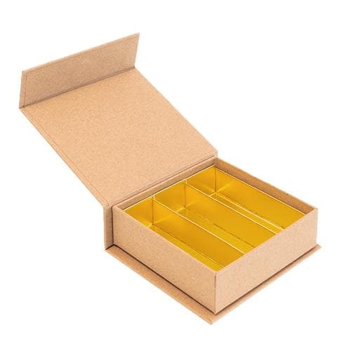 Luxbox avec fermeture magnétique, Kraft 95x95/20mm, livrée debout