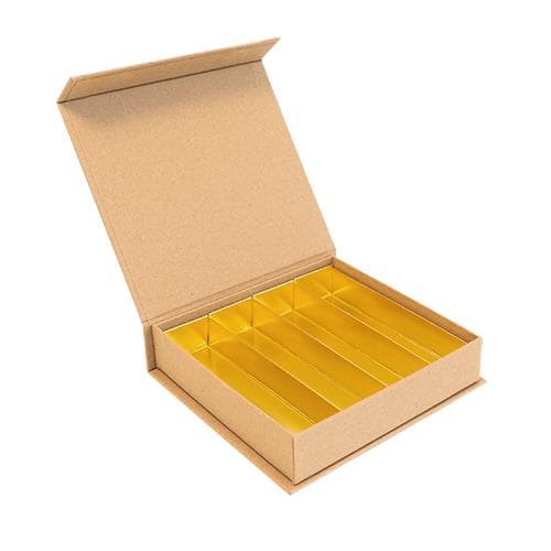 Luxbox avec fermeture magnétique, Kraft 140x140/20mm, livrée debout