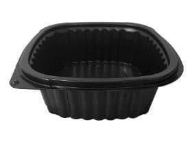 Boîte à compartiments 1 pièce, en PP noir, 137 x 137 x 45 mm, 425 ml
