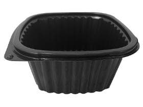 Boîte à compartiments 1 pièce, en PP noir, 137 x 137 x 60 mm, 560 ml