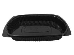 Menuschale 1-teilig, aus PP schwarz, 260 x 185 x 40 mm, 1040 ml