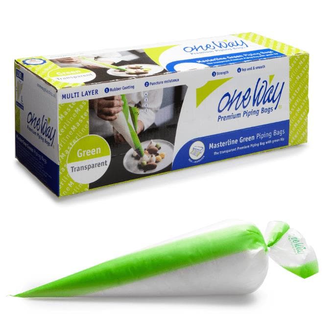 Sacchetti da pasticceria One-Way Masterline verde 46 x 26 cm, misura M, verde/trasparente