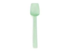 Cucchiaio per gelato in plastica organica, verde, lunghezza 95 mm, confezionato singolarmente