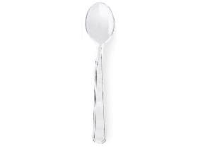 Cucchiaino mini Pulz, in plastica (PS) trasparente, lunghezza 10 cm
