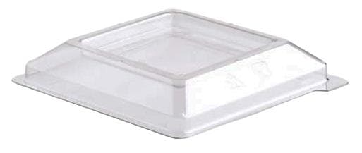 Coperchio in rPET trasparente, alto, 50 x 50 x 10 mm, adatto alla ciotola.