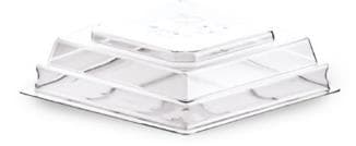 Coperchio in rPET trasparente, 40 x 40 x 11 mm, adatto alla ciotola.